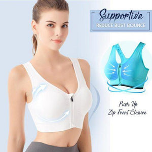 Breathable Zip Front Sports Bra