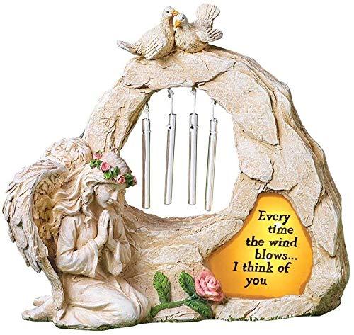 Garden Angel Memorial Wind Chime - Sympathy Gift with Solar