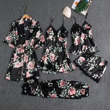 Blushy Silk 5 Piece Pajama Set【Buy 2 get 1 free】